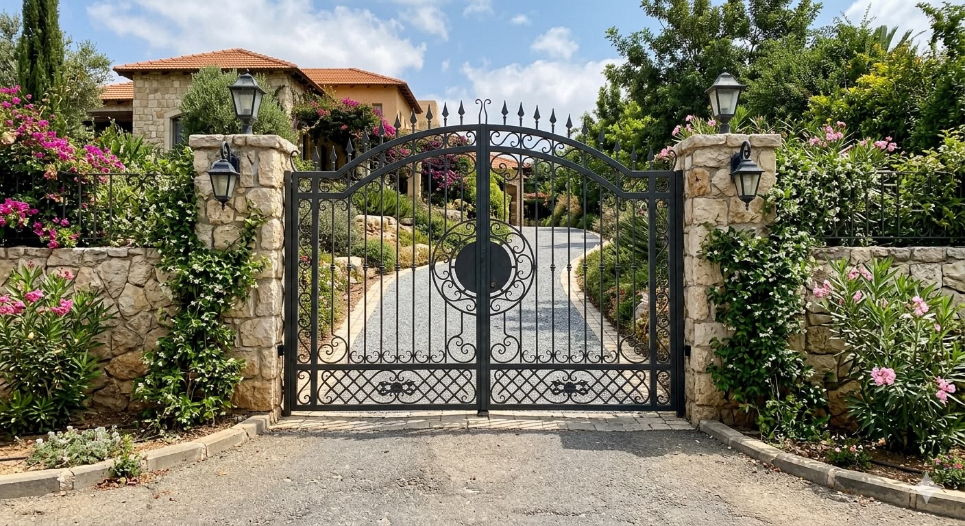 Classic iron estate gate